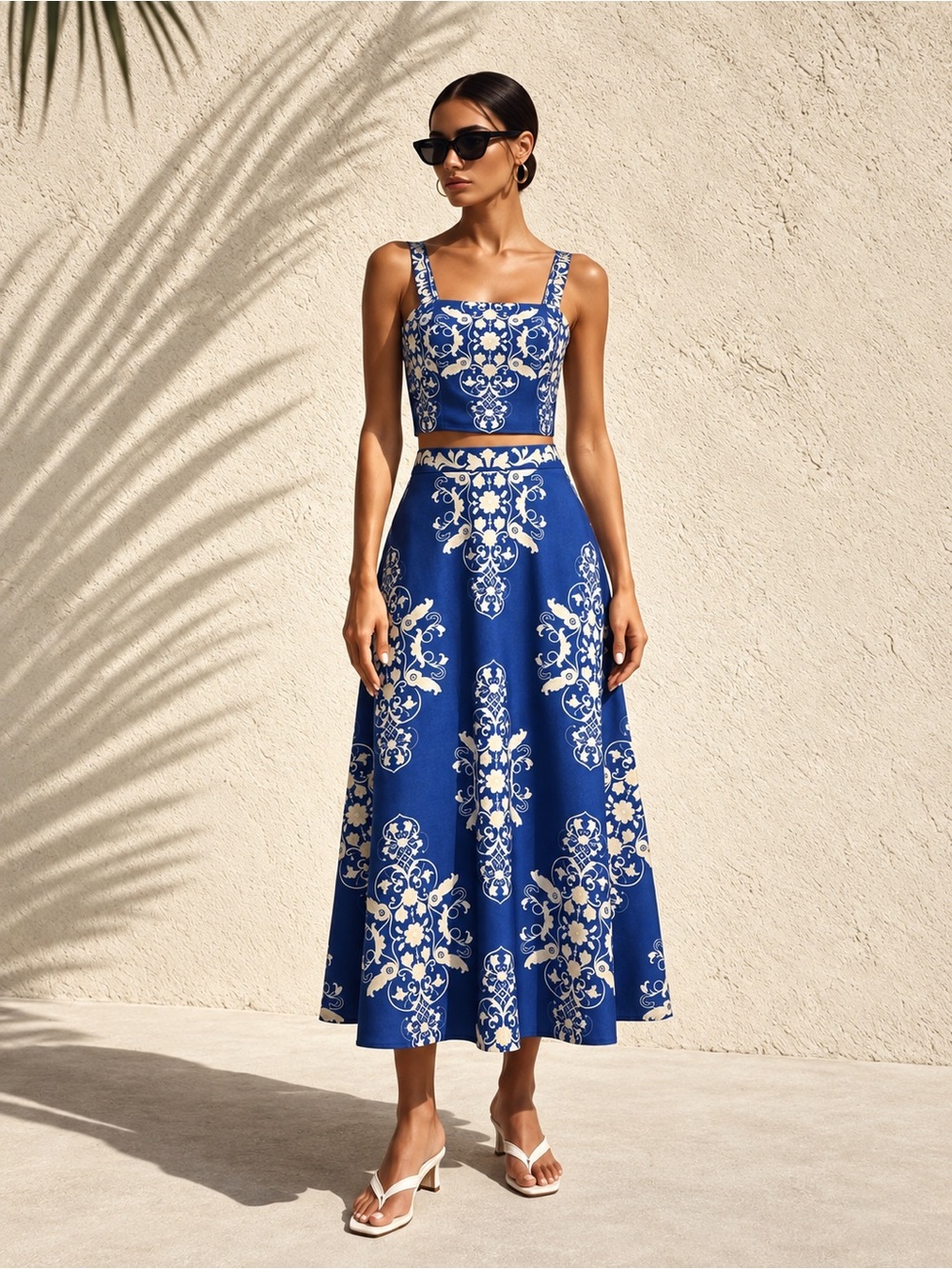 New with Tag! Commense Cami Top and Maxi Skirt Blue 2 PC Set sz XL